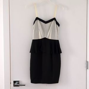 HM black and ivory peplum dress size 2